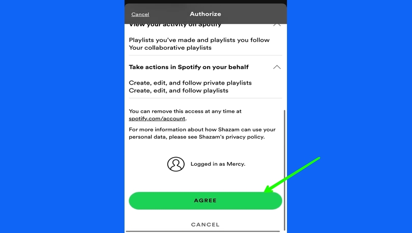 آموزش اتصال برنامه Shazam به Spotify