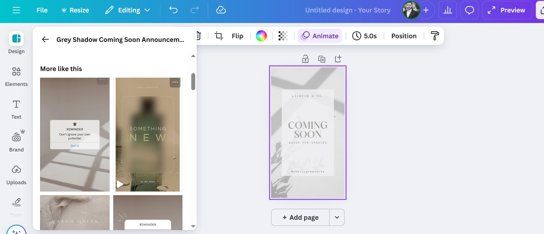 مراحل ساخت استوری با Canva