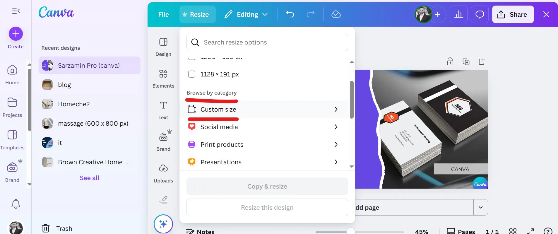 ساخت بنر وبسایت در Canva