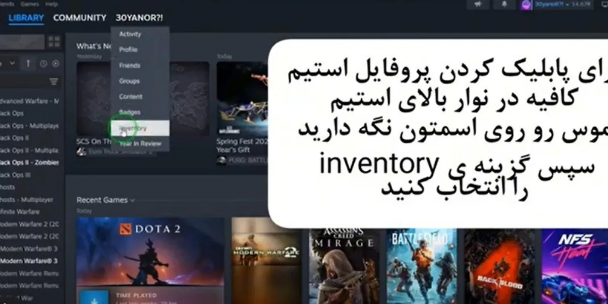 پاپلیک کردن اکانت استیم